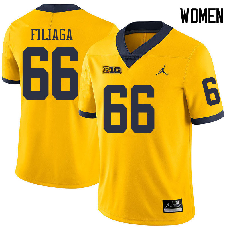 Jordan Brand Women #66 Chuck Filiaga Michigan Wolverines College Football Jerseys Sale-Yellow